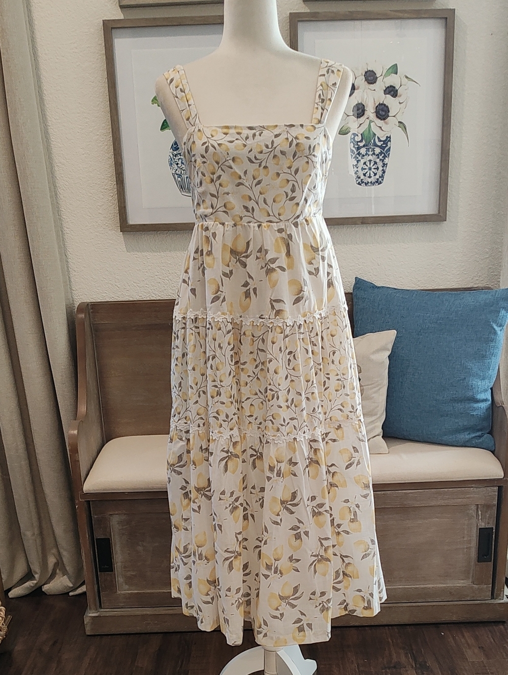NEW Haute Hippie Style Lemon Print Maxi Dress Size 6